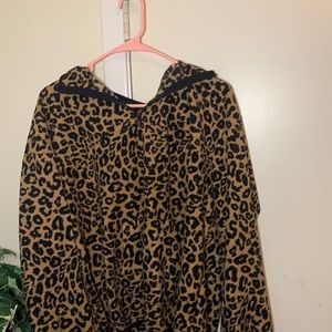 No boundaries Cheetah print quarter zip.